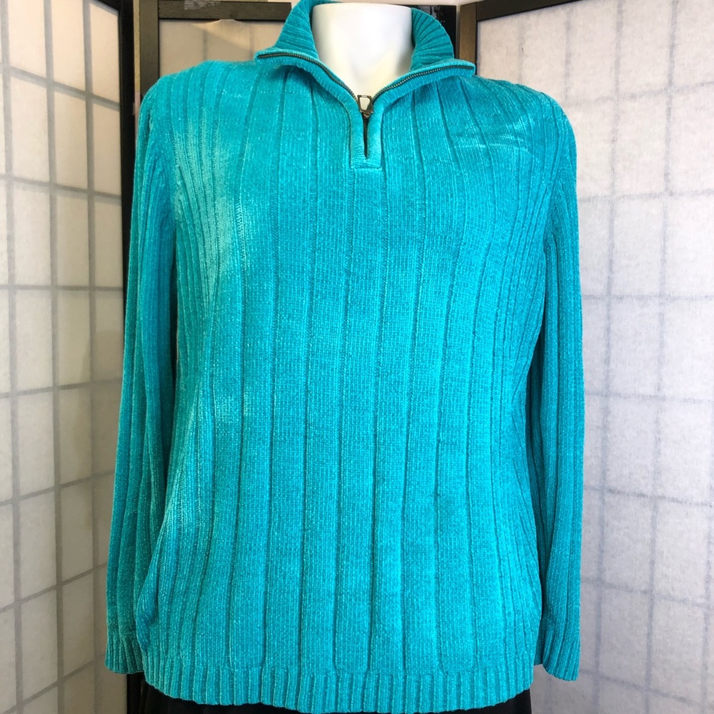 Players Sport Women Chenille super cozy zip mock neck pullover sz medium
